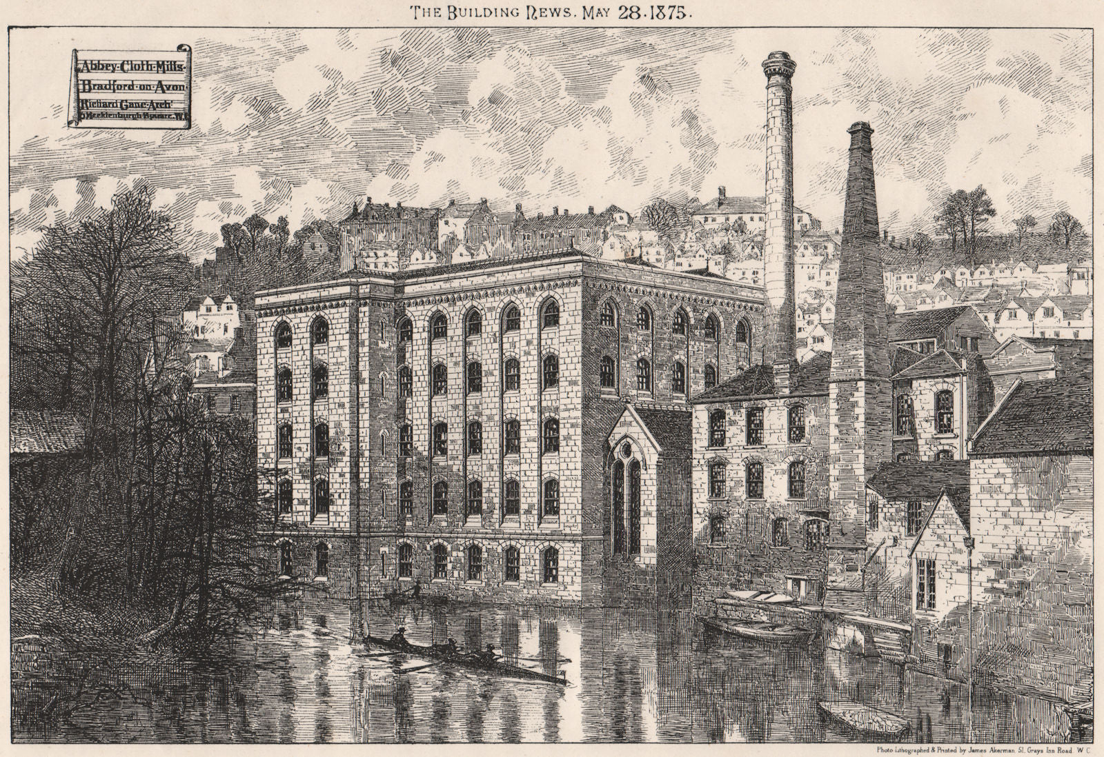 Abbey Cloth Mills, Bradford on Avon; Richard Gane, Architect. Wiltshire 1875